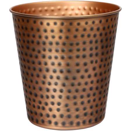 happimess Axel 7.9 Liter Stainless Steel Free Standing Hammered Textured Trash Can Antique Copper