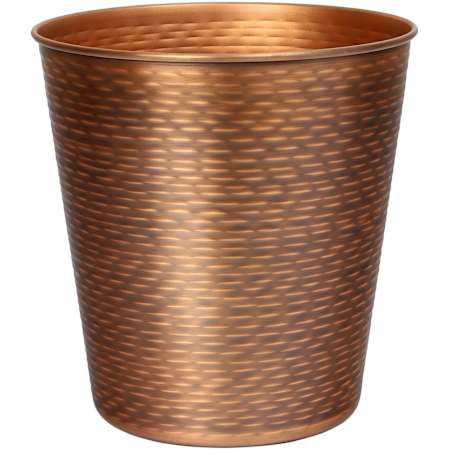 happimess Remi 7.9 Liter Stainless Steel Free Standing Ripple Textured Trash Can Antique Copper