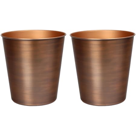 happimess Nolan 7.9 Liter Stainless Steel Free Standing Smooth Textured Trash Can - Set of 2 Antique Copper