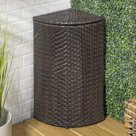 happimess Chloe 58.9 Liter Metal and Polyethylene Free Standing Trash Can Brown