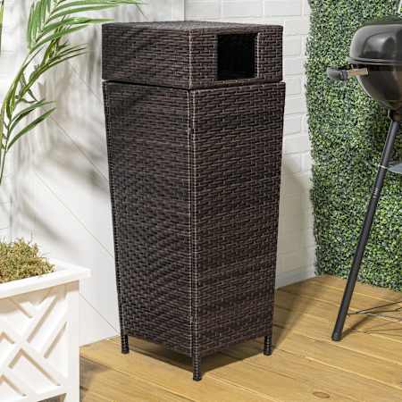 happimess Keaton 91.3 Liter Metal and Polyethylene Free Standing Trash Can Brown