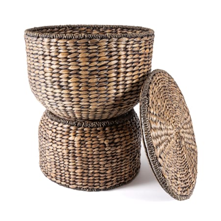 happimess Bhola 18" Wide Iron and Water Hyacinth Table Brown Wash