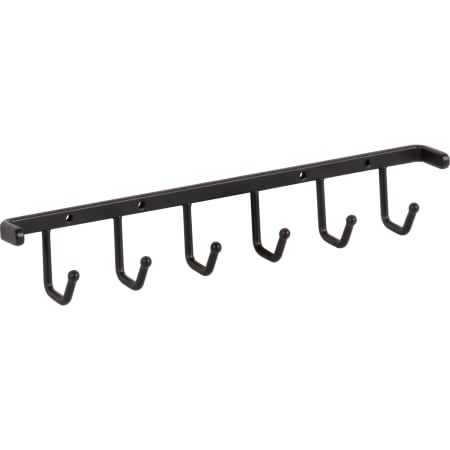 Hardware Resources Closet System 11" Wide 6 Hook Screw Mount Belt Tie Scarf Rack Organizer Matte Black