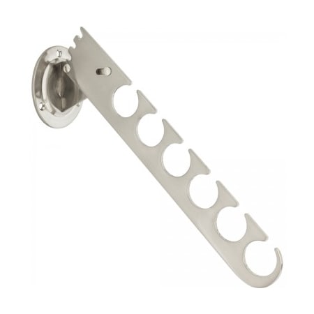 Hardware Resources Closet System 11" 6 Hook Laundry Valet Drop Down Hanger Storage for Ties Belts Clothes Pants Satin Nickel