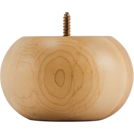 Hardware Resources Unfinished Solid Wood Smooth Round Bun Foot - 3"H x 5"D Natural Maple