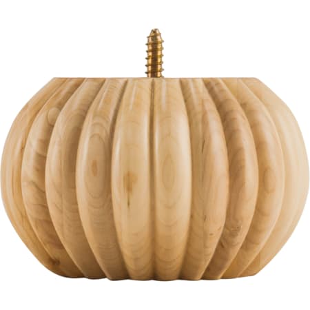 Hardware Resources Unfinished Solid Wood Carved Ridge Crown Pumpkin Furniture Cabinet Leg Bun Foot - 3"H x 5"D Natural Maple