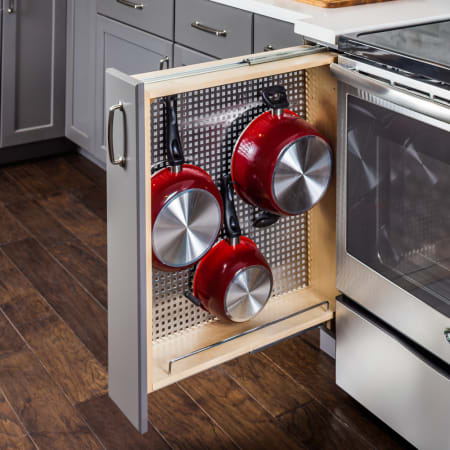 Hardware Resources 6 Inch Wide Stainless Steel Peg Board Base Cabinet Filler Pull Out with Soft Close Stainless Steel