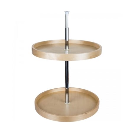 Hardware Resources 24 Inch Full Circle Birch Wood Lazy Susan Two Shelf Set Wood