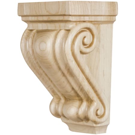 Hardware Resources Corbel with Scrolled Styling, 6-1/2"H x 3-1/2"D x 3-3/4"W Natural Rubberwood