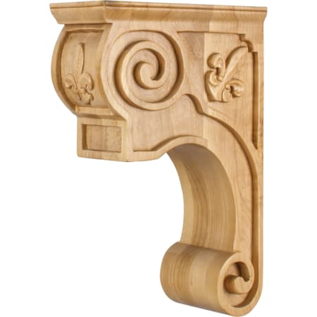 Hardware Resources Corbel with Fleur-De-Lis Styling, 11-3/4"H x 3-3/8"W x 8"D Natural Maple