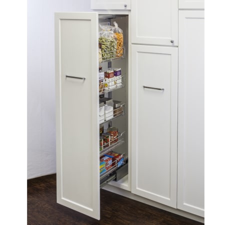 Hardware Resources 86"H x 12"W Kitchen Pull Out Pantry Cabinet Organizer with 5 Baskets and Adjustable Height Polished Chrome