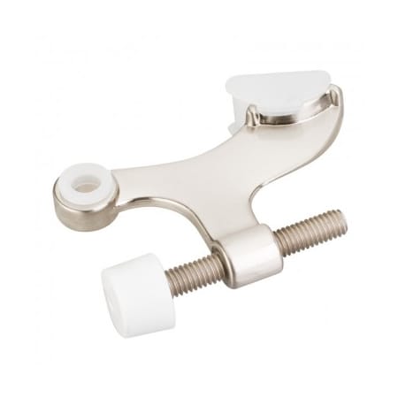 Hardware Resources Hinge Pin Door Stop with Self Adjusting Pad and Rubber Bumper for Light Interior Doors -  Single Satin Nickel
