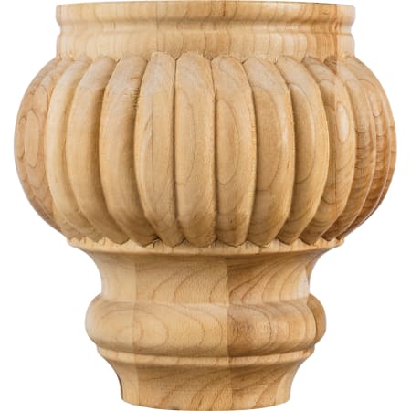 Hardware Resources Unfinished Solid Wood Reed Crown Furniture Cabinet Leg Bun Foot - 4-1/2"H x 4-1/2"D Natural Maple