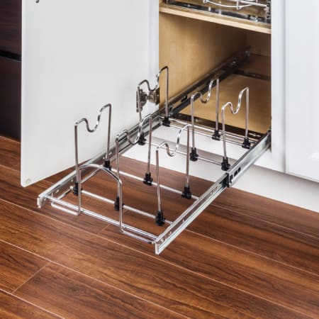 Hardware Resources 15 Inch Base Cabinet Cookware Pull Out Organizer Chrome