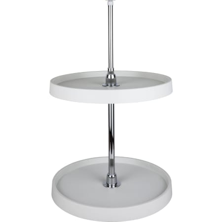 Hardware Resources 18 Inch Full Circle Lazy Susan Two Shelf Set with Metal Hubs White
