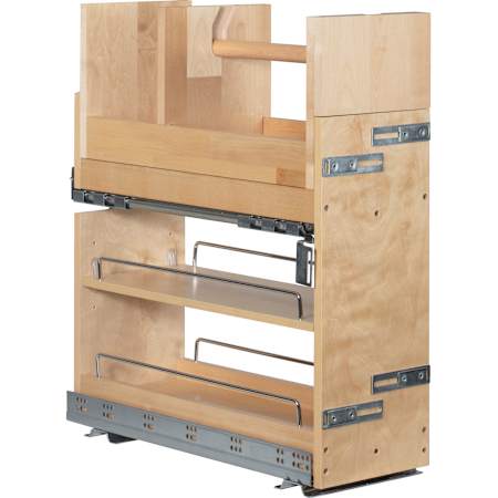 Hardware Resources No Wiggle 8-1/2" Base Cabinet Pull Out Shelves with Soft Close for 12" Cabinets UV Coated