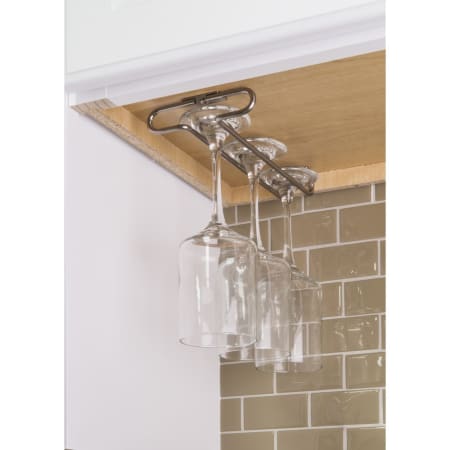 Hardware Resources 10 Inch Deep Under Cabinet Mount Wire Stemware Wine Glass Rack Holder Satin Nickel