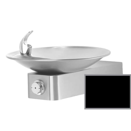 Haws Barrier-free, stainless steel drinking fountain with a sculpted bowl. Black