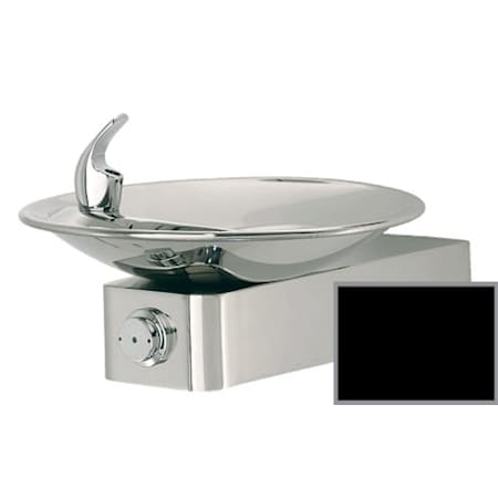 Haws Wall Mounted Polished Stainless Steel Drinking Fountain with Sculpted Bowl Black