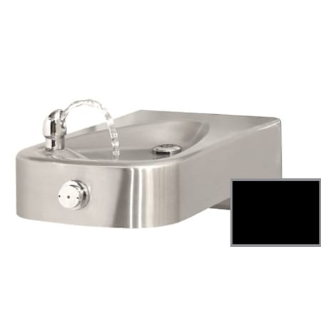 Haws Wall Mounted, Low Profile, Barrier-Free, 14 gauge satin finish stainless steel Drinking Fountain with Antimicrobial Protection and 100% Lead Free Waterways. Black