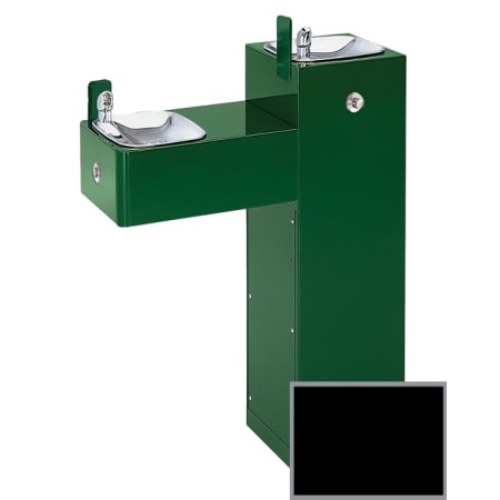 Haws Floor Mounted Freeze Resistant Galvanized Steel Bi-Level Drinking Fountain with Protective Powder-Coating Black