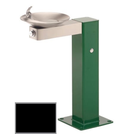 Haws Floor Mounted Satin Stainless Steel Drinking Fountain with Protective Powder-Coating - ADA Compliant Black