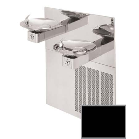 Haws 8 GPH Wall Mounted High Polish Stainless Steel Bi-Level Drinking Fountain with Recessed Chiller Unit Black