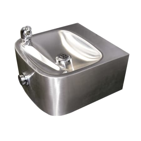 Haws Single bubbler, wall mounted, stainless steel drinking fountain with satin finish and 100% lead free waterways. Satin Stainless