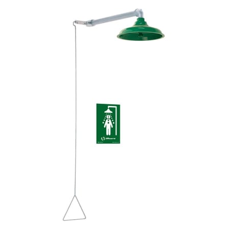 Haws Barrier-free, horizontal supply drench shower with AXION MSR™ ABS plastic shower head. Galvanized Steel