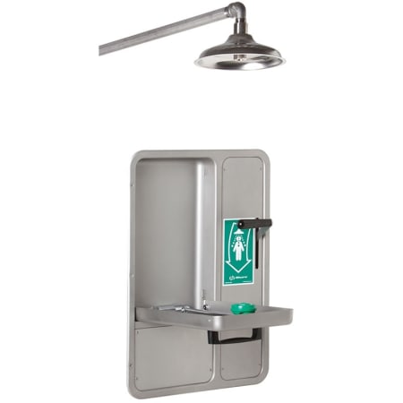 Haws Axion Recessed Cabinet Eye and Face Wash with Drain Pan and Pull Down Lever for Horizontally Mounted Drench Shower Head Stainless Steel