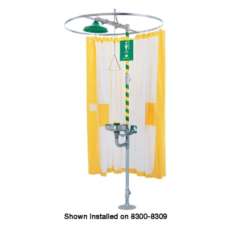 Haws Privacy curtain designed to be used on horizontal emergency drench shower or combination emergency drench shower and eyewash units. Plastic