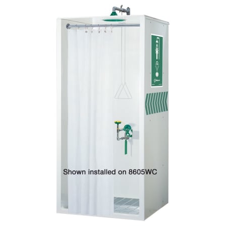 Haws Privacy curtain designed to be used with 3-sided free standing combination emergency drench shower and eye/face wash units. N/A