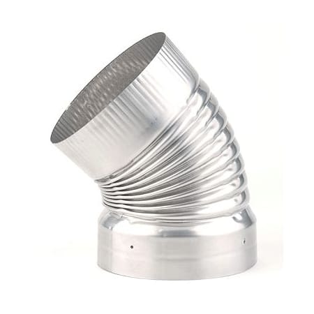 Heat-Fab 5" 45 Degree Crimped Elbow Stainless Steel 304