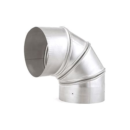 Heat-Fab 6" 90 Degree Non-Crimped Elbow Stainless Steel 304