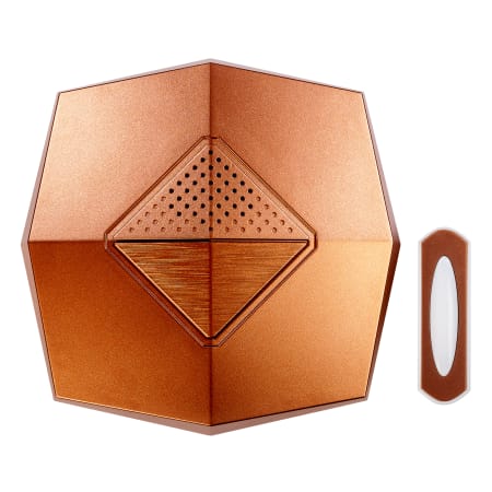 Heath Zenith 5-3/8" Wide Wireless Door Chime and Unlighted Push Button Copper