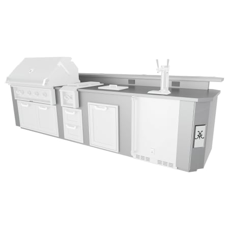 Hestan 146 Inch Wide Outdoor Living Suite with Bar Stainless Steel