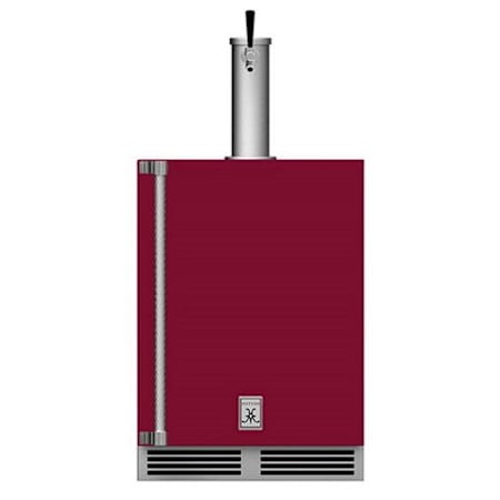 Hestan 24 Inch Wide 5.2 Cu. Ft. Built-In Single Tap Kegerator with Right Hinging Door Tin Roof