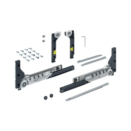 Hettich SlideLine M Soft Close Silent System Fittings for 55mm Profiles Zinc