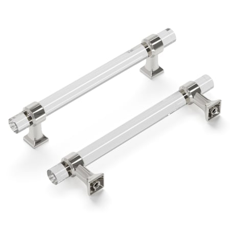 Hickory Hardware Crystal Palace 5-1/16" Center to Center Acrylic Clear Bar Cabinet Handle / Drawer Pull Crysacrylic / Polished Nickel