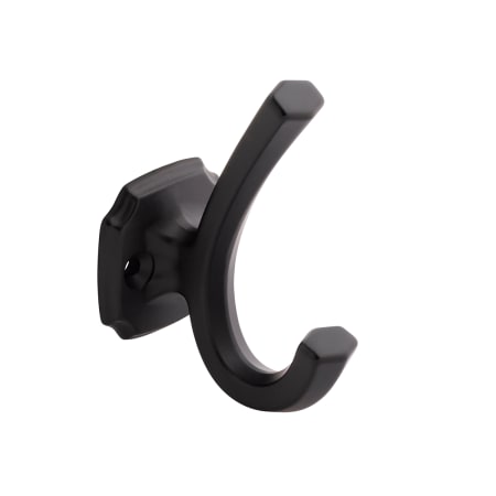 Hickory Hardware Veranda 1-3/4" Wide Transitional Single Wall Mount Double Prong Bath Towel Robe Utility Hook Matte Black