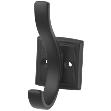 Hickory Hardware Dover 1-1/2" Wide Double Prong Single Wall Mount Robe Bath Towel Hook Matte Black