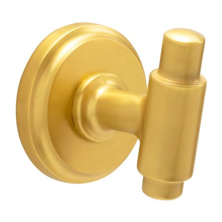 Hickory Hardware Piper 2" Wide Modern Industrial Pipe Style Single Bath Kitchen Towel Robe Apron Hook Brushed Golden Brass