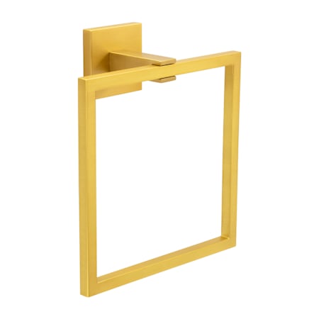 Hickory Hardware Skylight 6-1/2" Wall Mounted Modern Square Bathroom Kitchen Towel Ring Holder Brushed Golden Brass