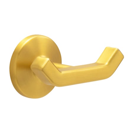 Hickory Hardware Woodward 3-3/4" Wide Urban Modern Single Angled Bar 2 Hook Bathroom Kitchen Towel Robe Coat Hook Brushed Golden Brass