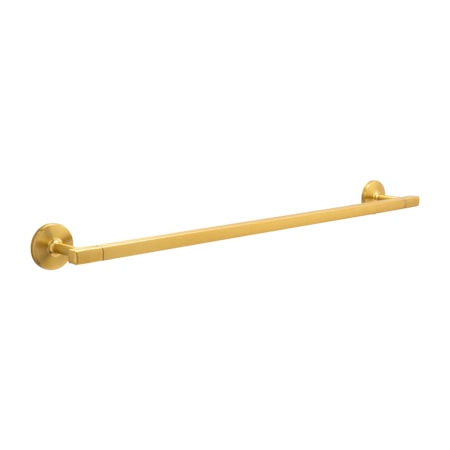 Hickory Hardware Woodward 26-3/16" Wide Contemporary Single Bathroom Towel Bar Rod Brushed Golden Brass