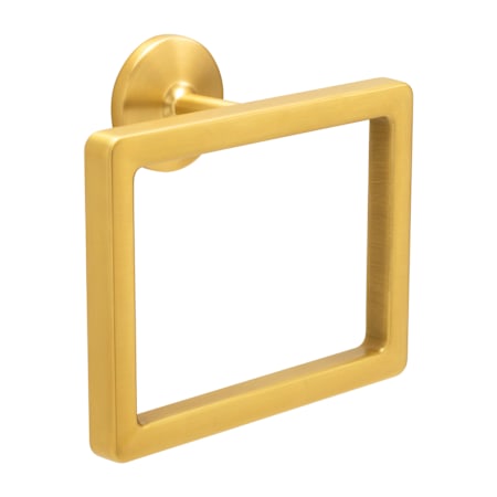 Hickory Hardware Woodward 6-1/2" Wide Square Wall Mounted Bathroom Kitchen Towel Ring Holder Brushed Golden Brass