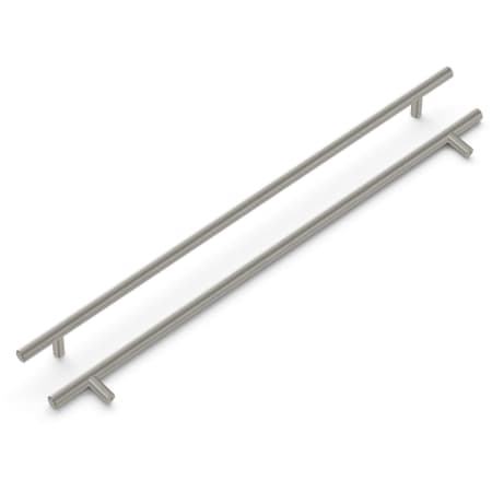 Hickory Hardware Bar Pulls 16-3/8 Inch Center to Center Smooth Round Bar Cabinet Handle / Drawer Bar Pull Stainless Steel