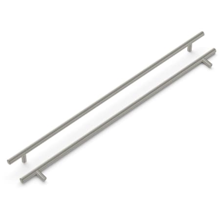 Hickory Hardware Pack of 5 - Bar Pulls 18-7/8 Inch Center to Center Smooth Round Bar Cabinet Handle / Drawer Bar Pulls Stainless Steel