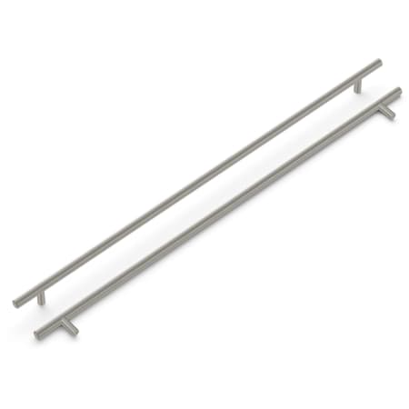 Hickory Hardware Bar Pulls 21-7/16 Inch Center to Center Smooth Round Bar Cabinet Handle / Drawer Bar Pull Stainless Steel