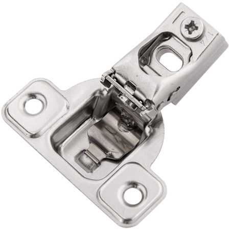 Hickory Hardware 1/4 Inch Overlay Concealed Euro Cabinet Door Hinge with 106 Degree Opening Angle and Self Close Function - Pair Polished Nickel